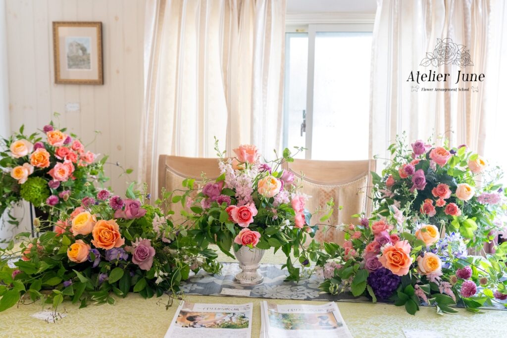第7回アトリエジューン　フラワーアレンジメント作品展　 兵庫県神戸市フラワーワークスジャパン理事校