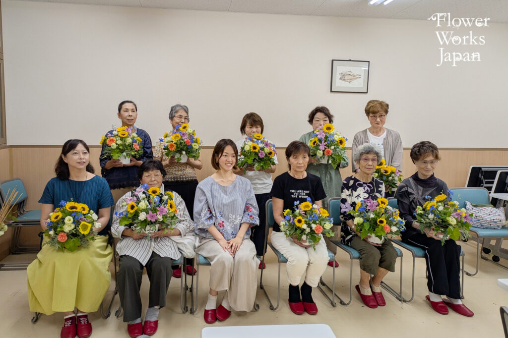 FWJ認定校アトリエローリエ　フラワーアレンジメント教室を開催＠面影地区公民館【鳥取県鳥取市】