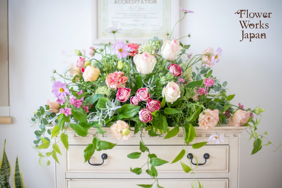 第3回アトリエチアーフラワーアレンジメント作品展|フラワーワークスジャパン理事校